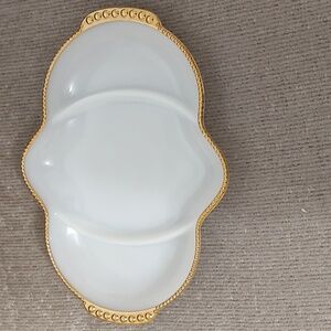 Vintage Gold Trim Glass Dish
